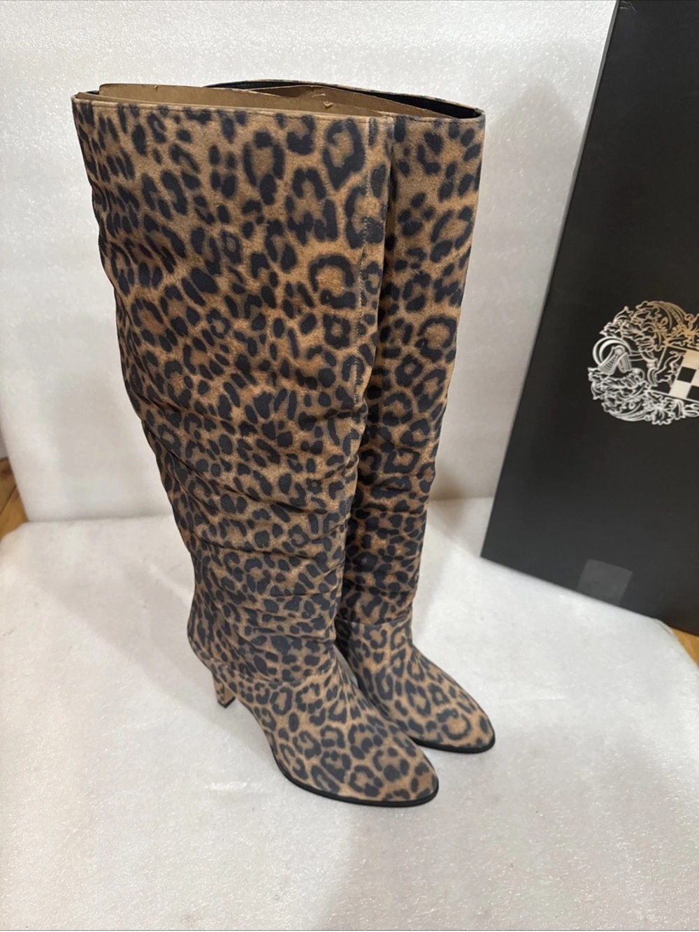 Vince Camuto Sorina Slouchy Knee High Boot, Camel Wide Calf New